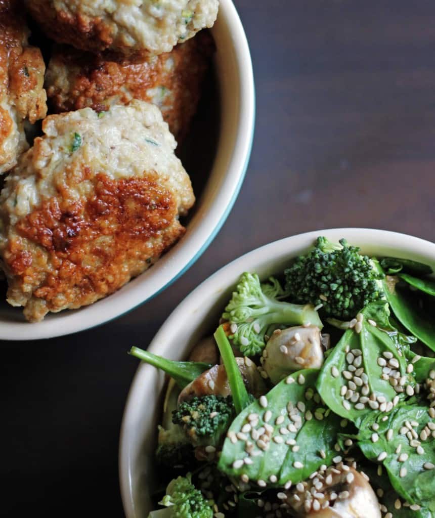 Kyllingefrikadeller med squash