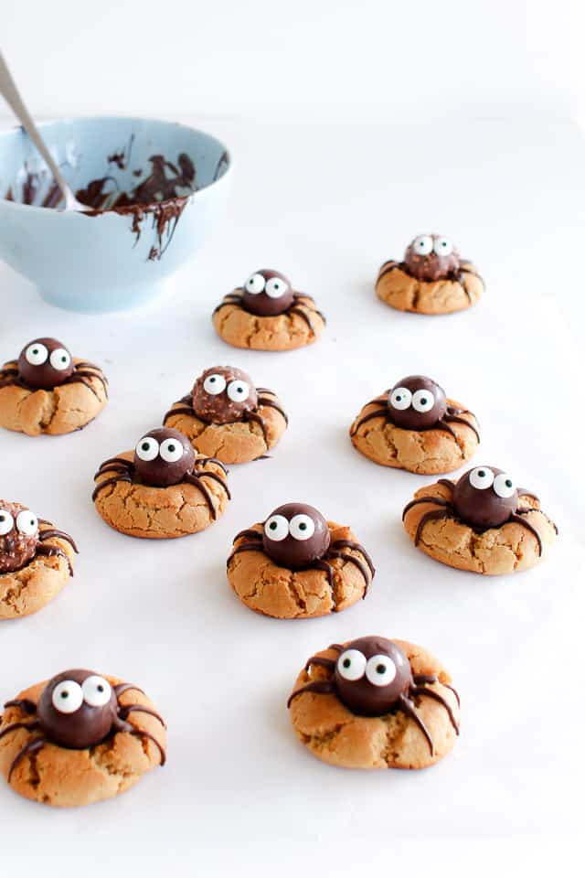 edderkop cookies - spider cookies - peanutbutter - halloween - opskrift