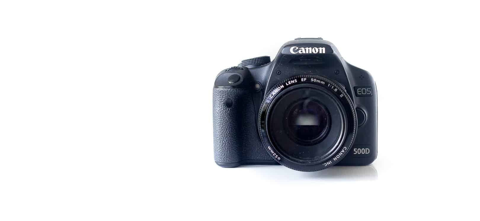 canon 500D kamera + 50 mm objektiv