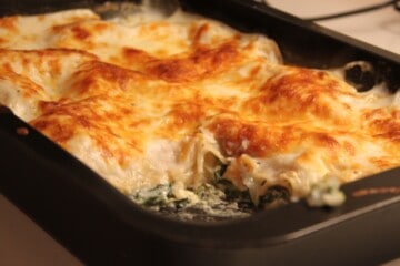 Fedtfattig, vegetarisk spinatlasagne
