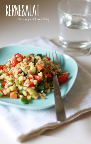 Salat med med kerner og krydret dressing