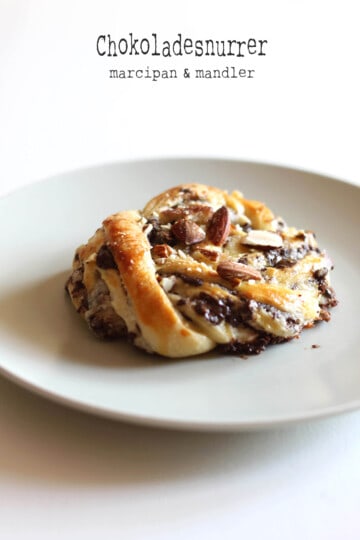 chokoladesnurrer med marcipan