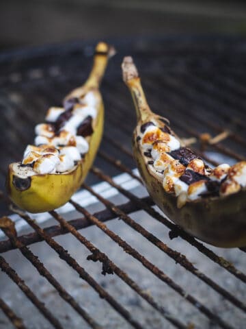 Banan på grill - banan smores - opskrift med banan
