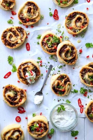 texmex snegle - pizza snegle - madpakke - opskrift - mexicansk mad