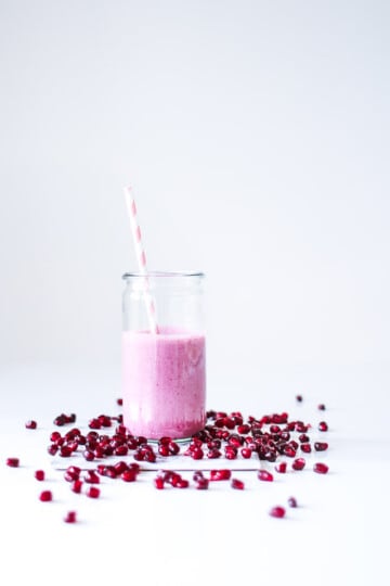 Pomegranate smoothie - granatæble smoothie - tranebær smoothie - opskrift