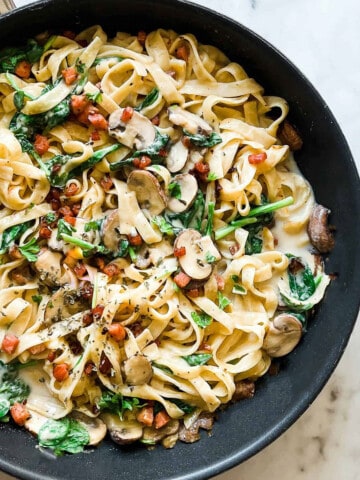 pasta med svampe og fløde